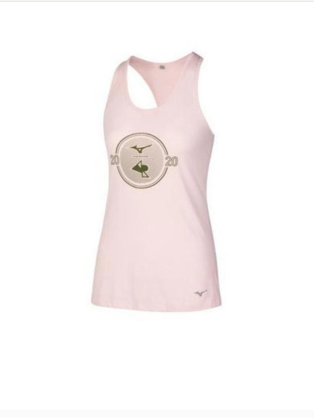 Mizuno Light Pink Racerback Tank with Gold Emblem